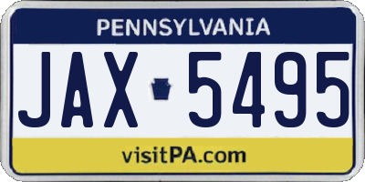PA license plate JAX5495