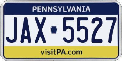 PA license plate JAX5527