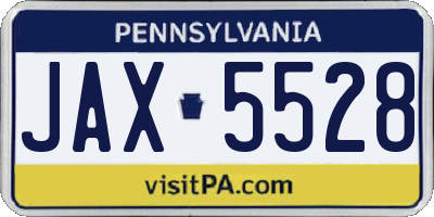 PA license plate JAX5528