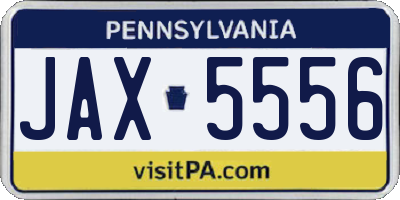 PA license plate JAX5556