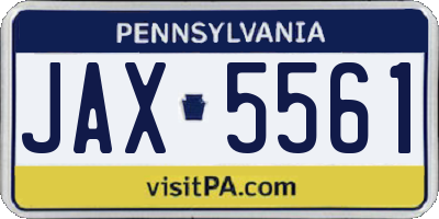 PA license plate JAX5561