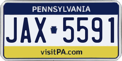 PA license plate JAX5591