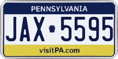 PA license plate JAX5595