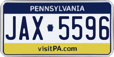 PA license plate JAX5596