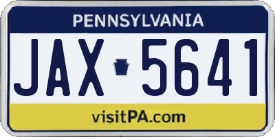 PA license plate JAX5641