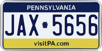 PA license plate JAX5656