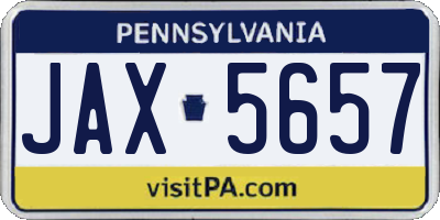 PA license plate JAX5657
