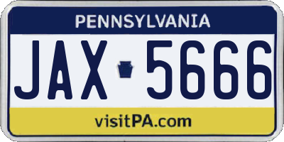 PA license plate JAX5666