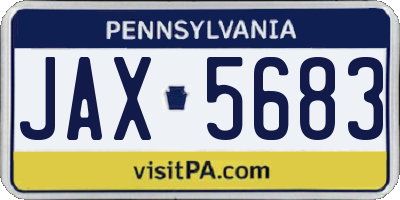 PA license plate JAX5683