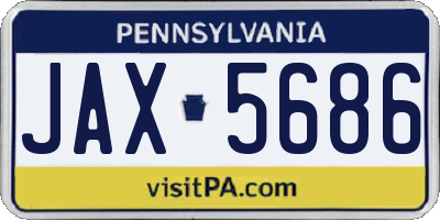 PA license plate JAX5686