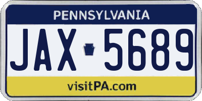 PA license plate JAX5689