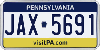 PA license plate JAX5691