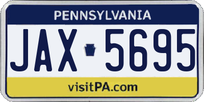 PA license plate JAX5695