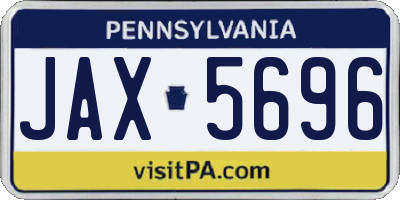 PA license plate JAX5696
