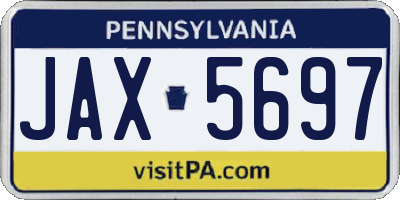 PA license plate JAX5697