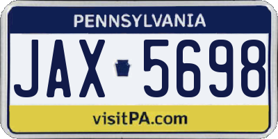 PA license plate JAX5698