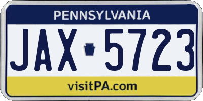 PA license plate JAX5723