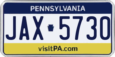 PA license plate JAX5730