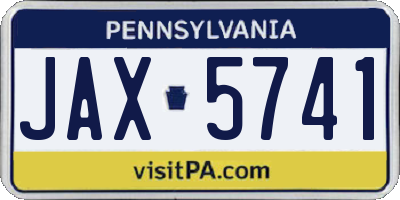 PA license plate JAX5741