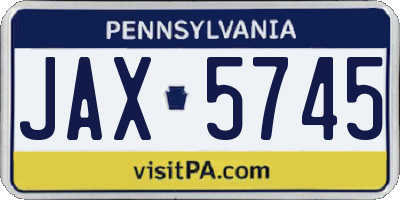 PA license plate JAX5745