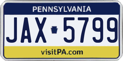 PA license plate JAX5799