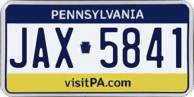 PA license plate JAX5841