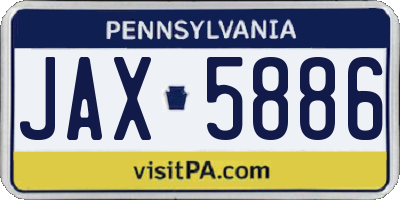 PA license plate JAX5886