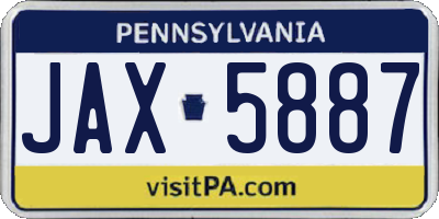 PA license plate JAX5887