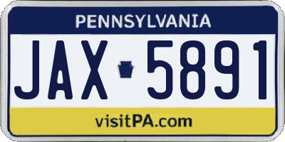 PA license plate JAX5891