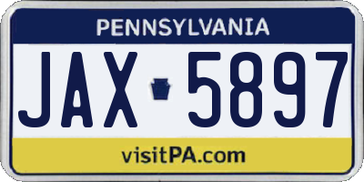PA license plate JAX5897