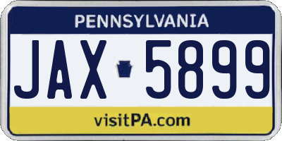 PA license plate JAX5899