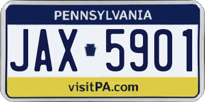 PA license plate JAX5901