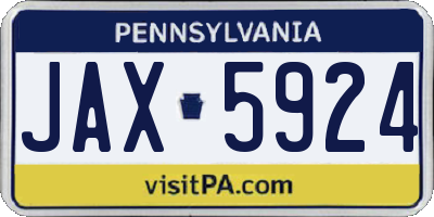 PA license plate JAX5924