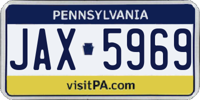 PA license plate JAX5969