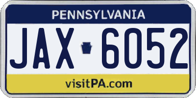 PA license plate JAX6052