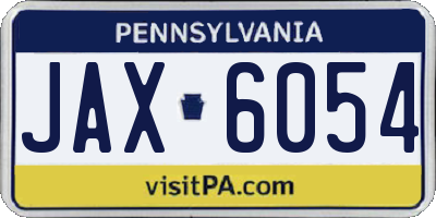 PA license plate JAX6054