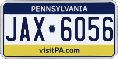 PA license plate JAX6056