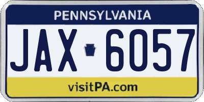 PA license plate JAX6057