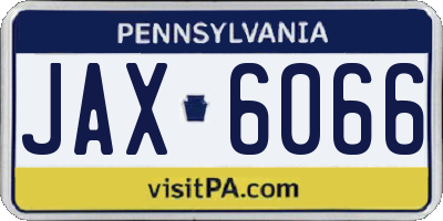 PA license plate JAX6066