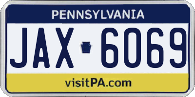 PA license plate JAX6069