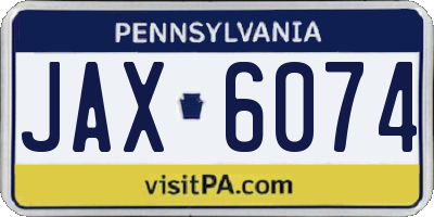 PA license plate JAX6074