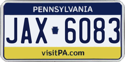 PA license plate JAX6083