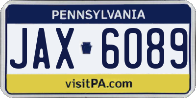 PA license plate JAX6089