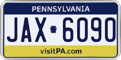 PA license plate JAX6090
