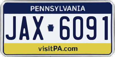 PA license plate JAX6091