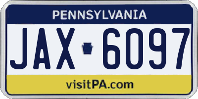PA license plate JAX6097