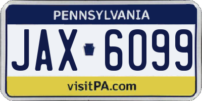 PA license plate JAX6099