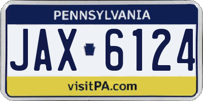 PA license plate JAX6124