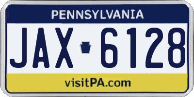 PA license plate JAX6128