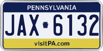 PA license plate JAX6132